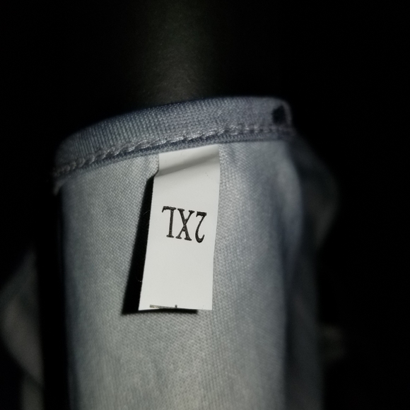 Grey White Abstract Pattern Silky Maxi Dress 2X - Picture 3 of 3